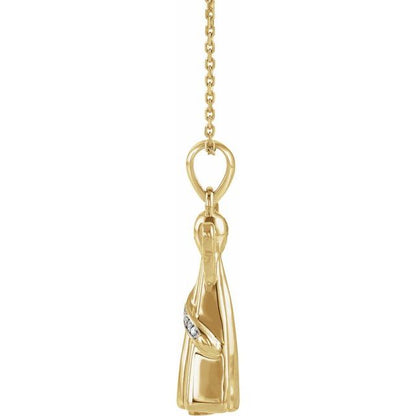 10K Yellow Gold .03 CTW Natural Diamond Angel Ash Holder 18" Necklace