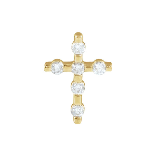 14K Yellow Gold 1/5 CTW Natural Diamond Cross Pendant