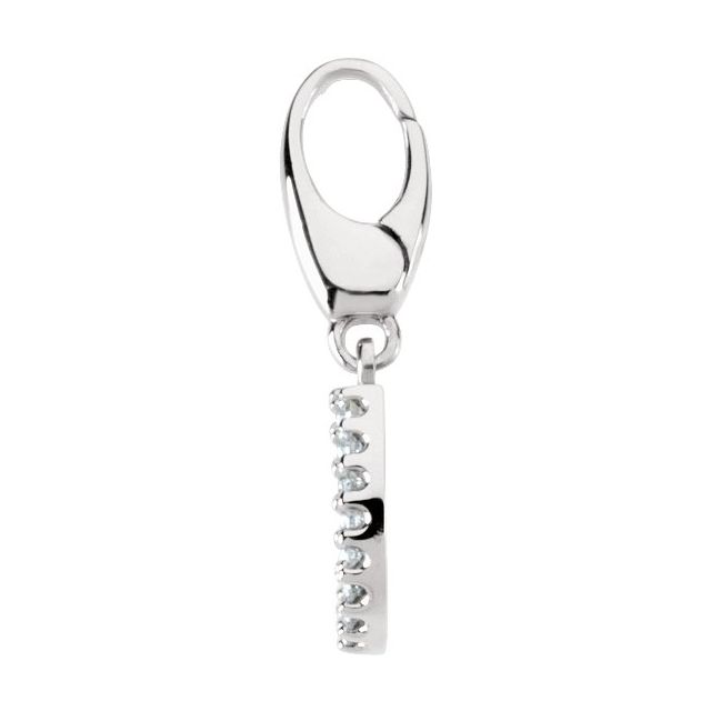 14K White Gold .07 CTW Natural Diamond Horseshoe Charm/Pendant
