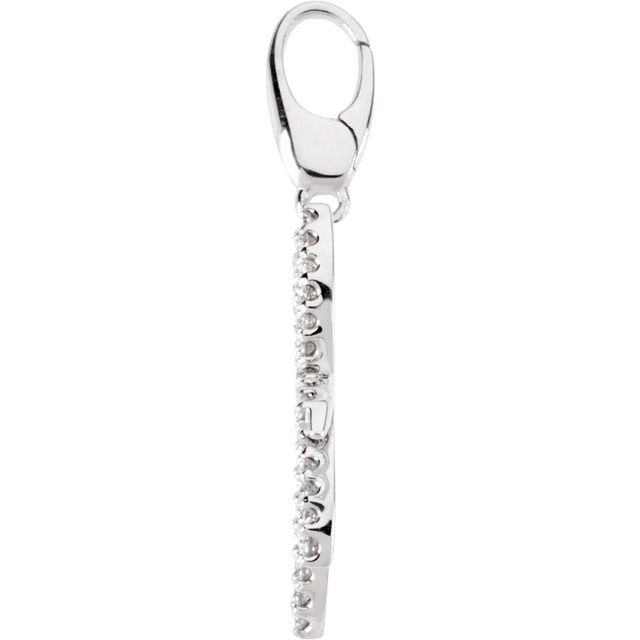 14K White Gold 1/4 CTW Natural Diamond Dragonfly Charm/Pendant
