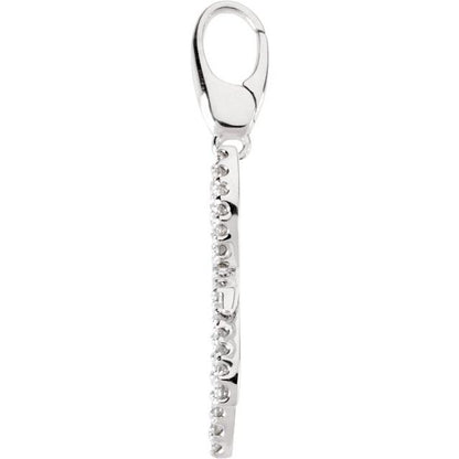 14K White Gold 1/4 CTW Natural Diamond Dragonfly Charm/Pendant
