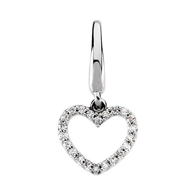 .08 CTW Natural Diamond Heart Charm/Pendant