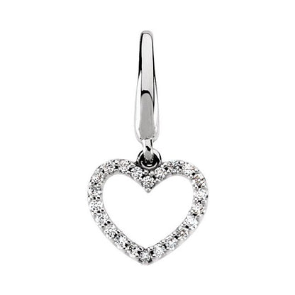 .08 CTW Natural Diamond Heart Charm/Pendant