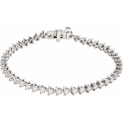 14K White Gold 4 3/4 CTW Lab-Grown Diamond Line 7 1/4" Bracelet