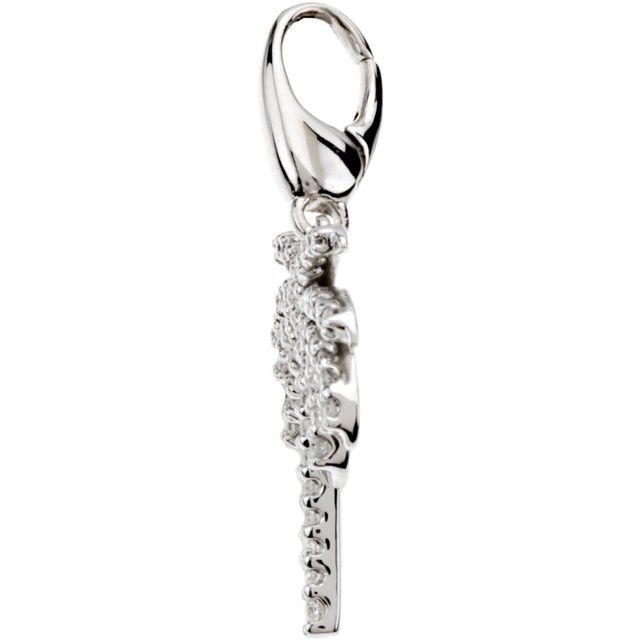 14K White Gold 1/5 CTW Natural Diamond Palm Tree Charm/Pendant