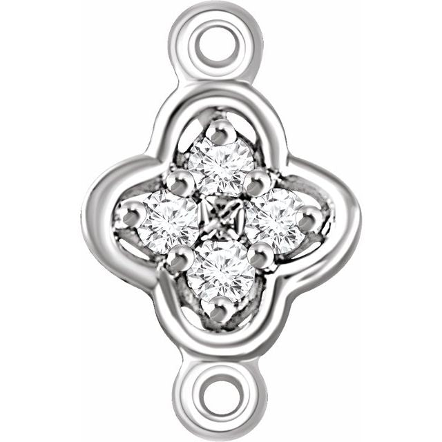 14K White Gold .02 CTW Natural Diamond Link