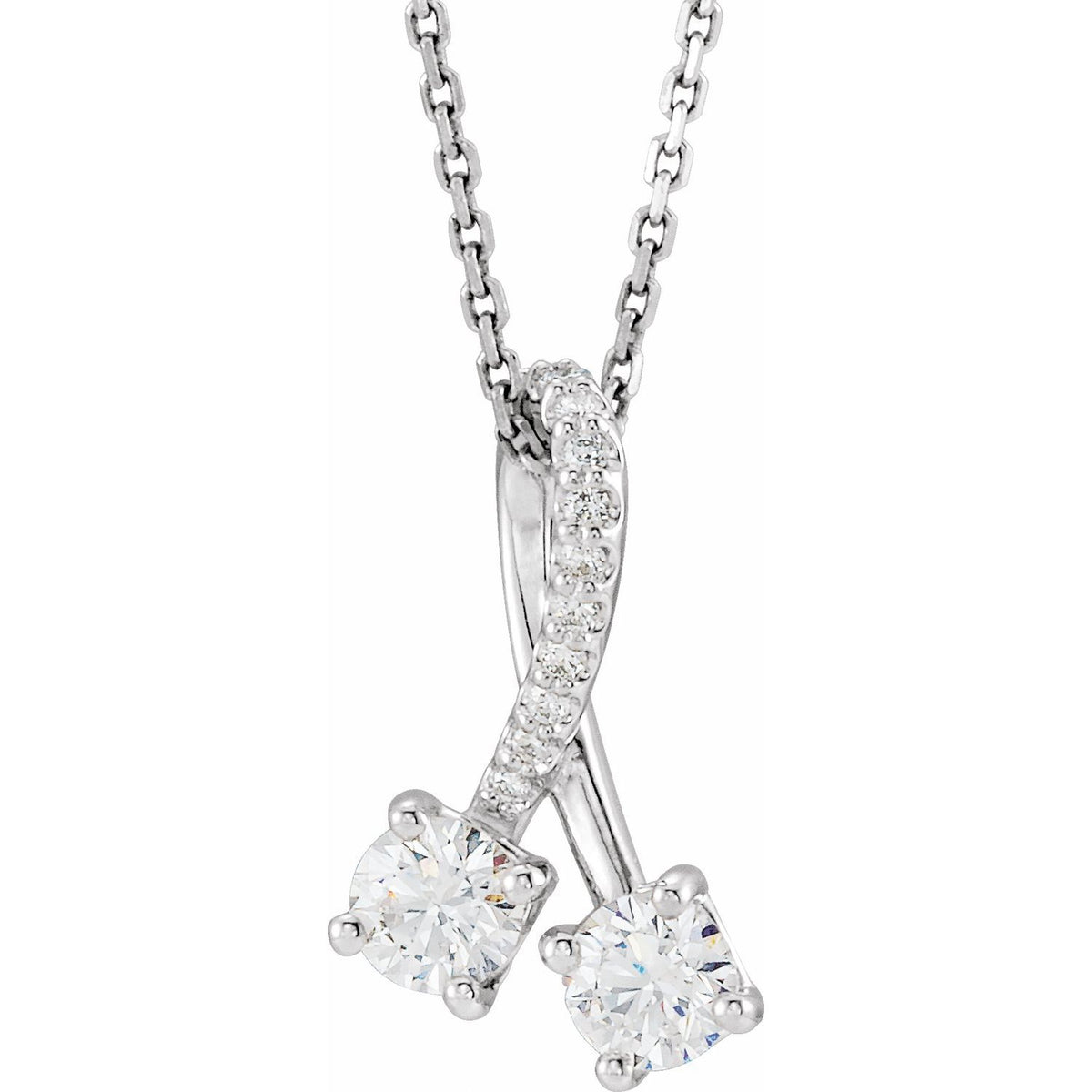 14K Yellow Gold Natural Blue Sapphire & .05 CTW Natural Diamond 16-18" Necklace