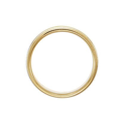 10K Yellow/White Gold Grooved Comfort-Fit Half Round Band