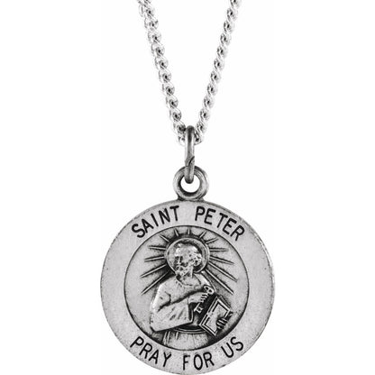 14K Yellow Gold Round St. Peter Medal