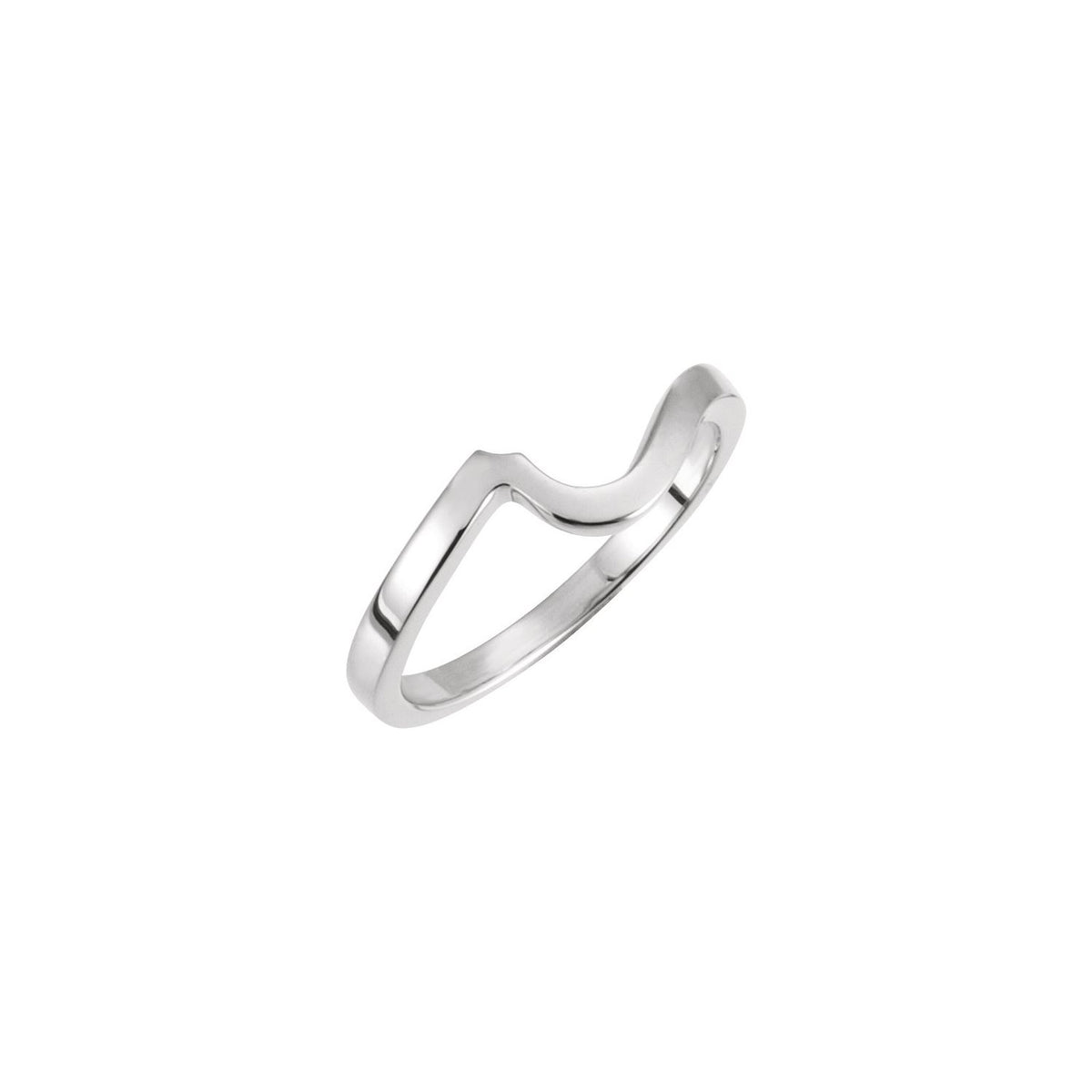 14K White Gold Band, Solitaire Bypass Engagement