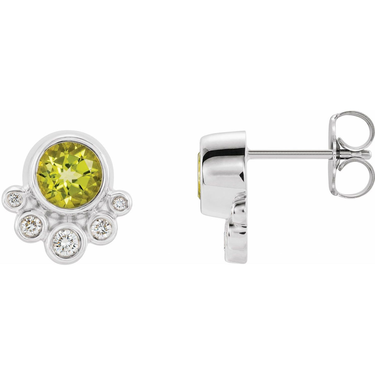 14K White Gold Natural Aquamarine & 1/8 CTW Natural Diamond Earrings, 9.8 mm x 10 mm