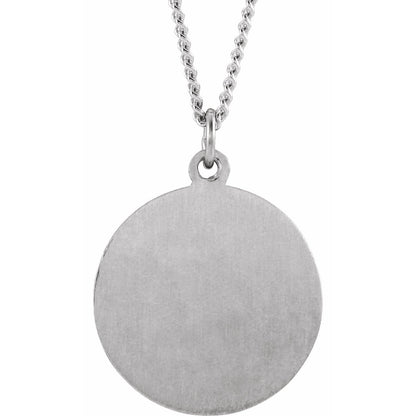 Sterling Silver Confirmation Medal with Cross 18" Necklace