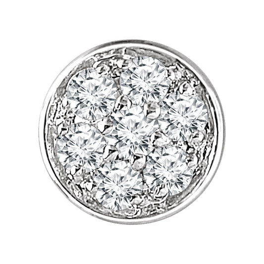 14K White Gold .07 CTW Natural Diamond Pavé-Style Slide Pendant