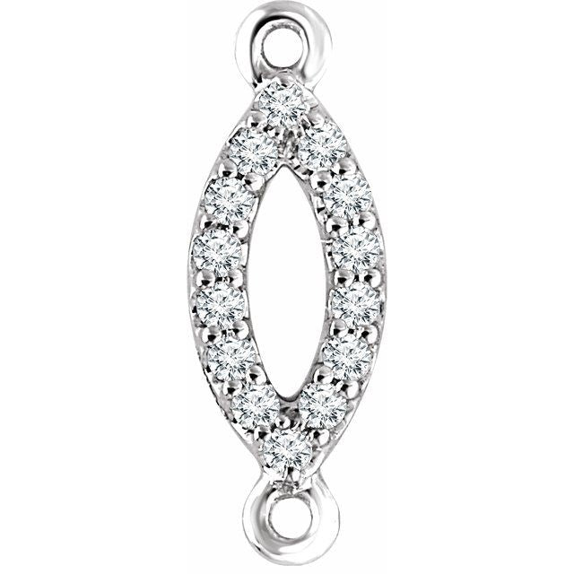 14K White Gold .06 CTW Natural Diamond Link