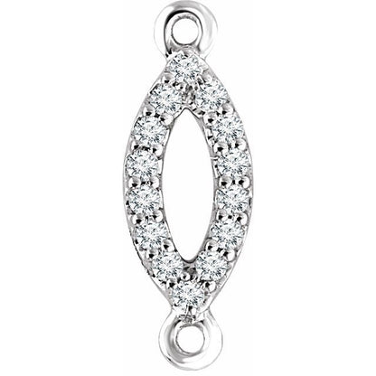14K White Gold .06 CTW Natural Diamond Link