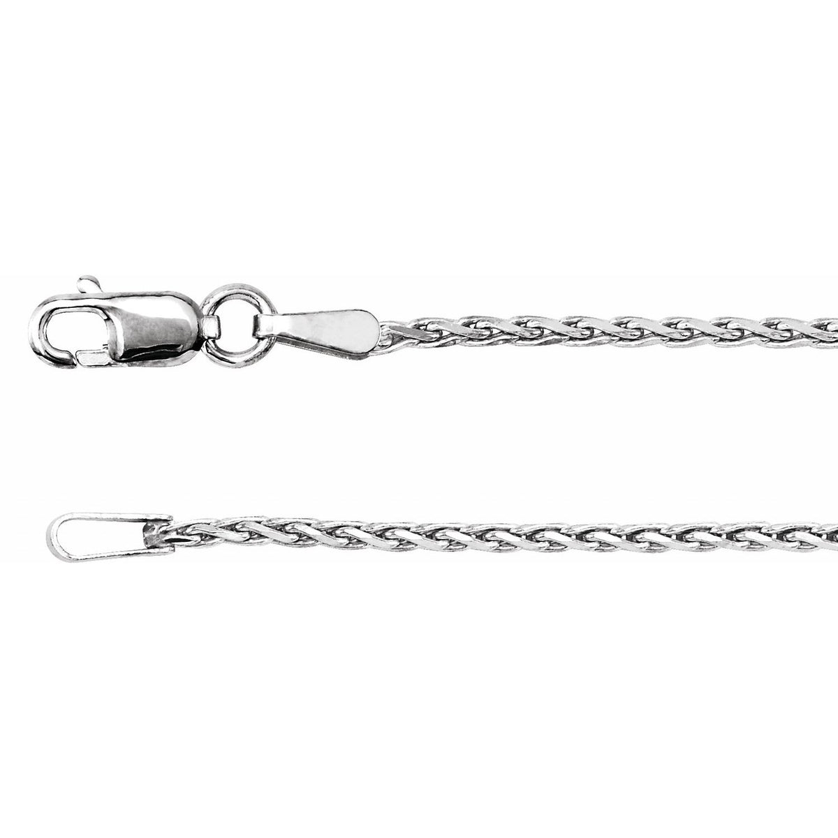 Sterling Silver Diamond-Cut Wheat 18" Chain
