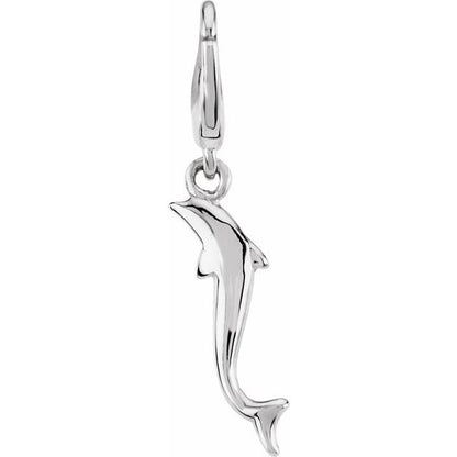 Dolphin Charm/Pendant, 17 x 17 mm