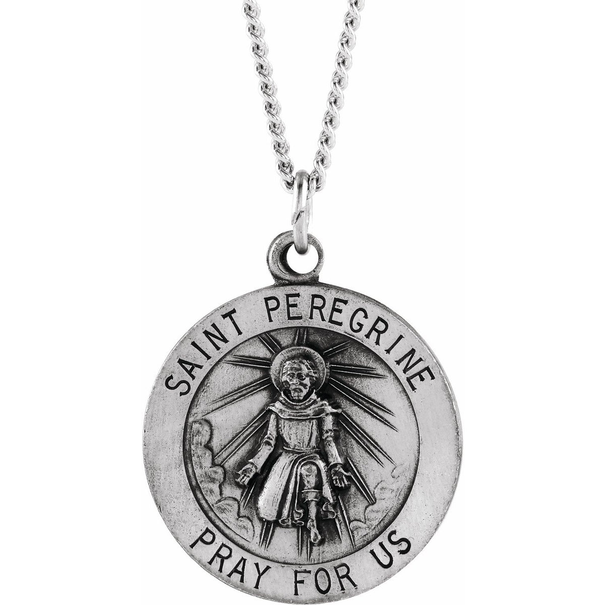 14K Yellow Gold Round St. Peregrine Medal