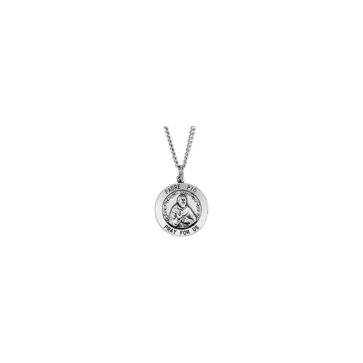 14K Yellow Gold Round St. Padre Pio Medal