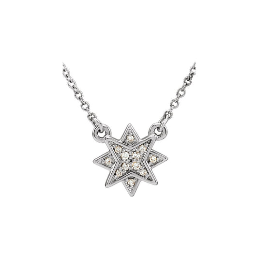 .04 CTW Natural Diamond Star 16-18" Necklace