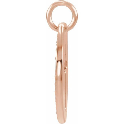 14K Rose Gold .08 CTW Natural Diamond Pierced Cross Pendant