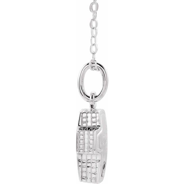 Sterling Silver Cross Ash Holder 18" Necklace, 22.75 x 14 mm