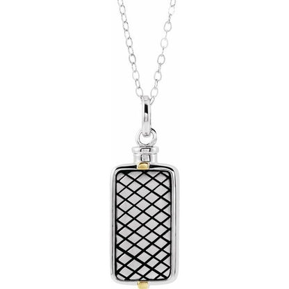 Sterling Silver Rectangle Ash Holder 18" Necklace