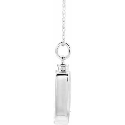 Sterling Silver Rectangle Ash Holder 18" Necklace