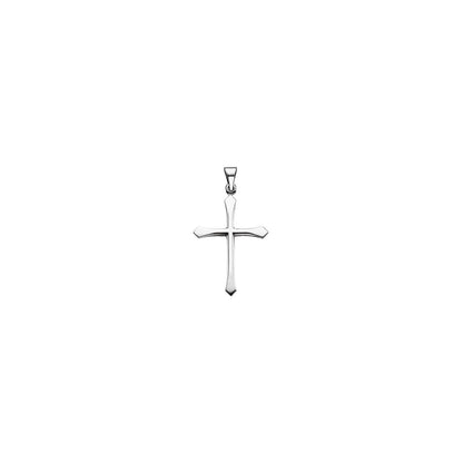 14K White Gold 28.5x21 mm Cross Pendant