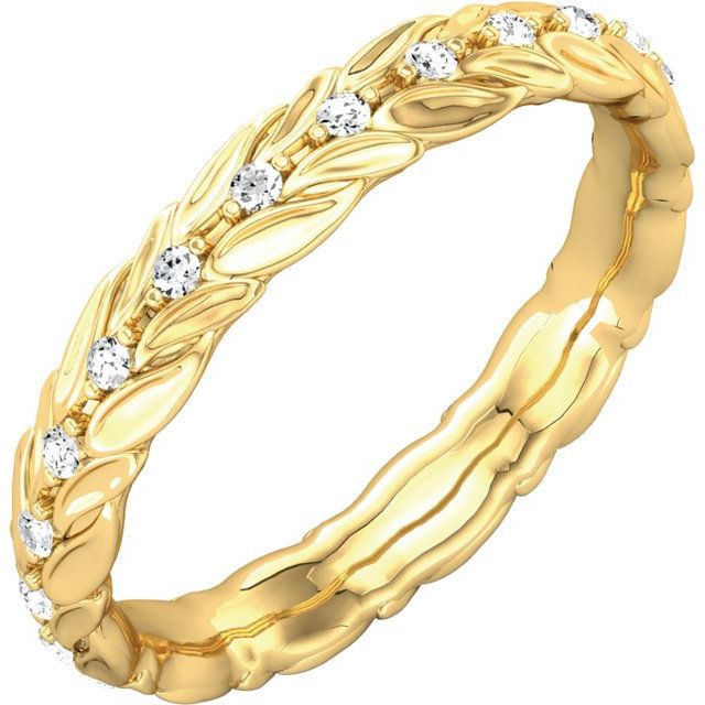 1/6 CTW Natural Diamond Eternity Band, 3.6 mm, Accented Sculptural Engagement