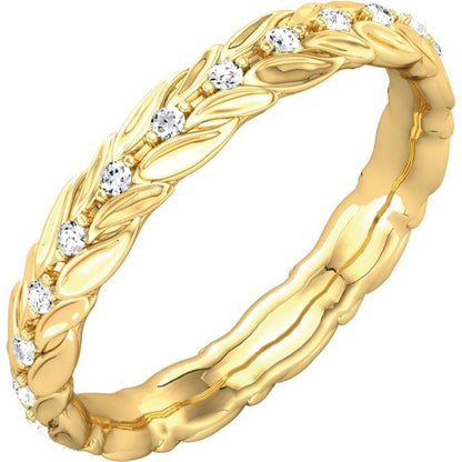 1/6 CTW Natural Diamond Eternity Band, 3.6 mm, Accented Sculptural Engagement