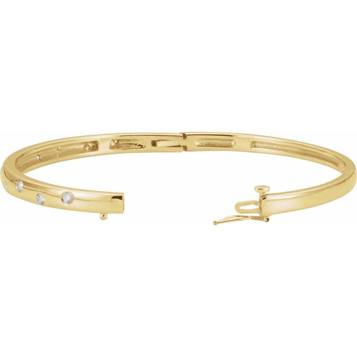 14K Yellow Gold 1/2 CTW Lab-Grown Diamond Bangle 6 3/4" Bracelet