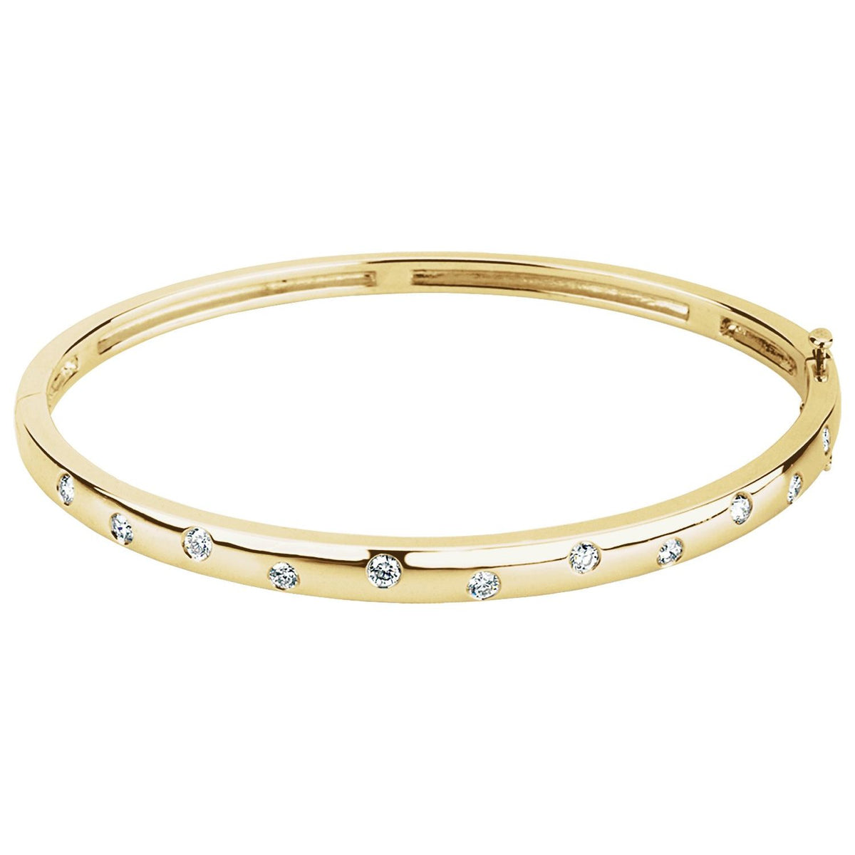 14K Yellow Gold 1/2 CTW Lab-Grown Diamond Bangle 6 3/4" Bracelet