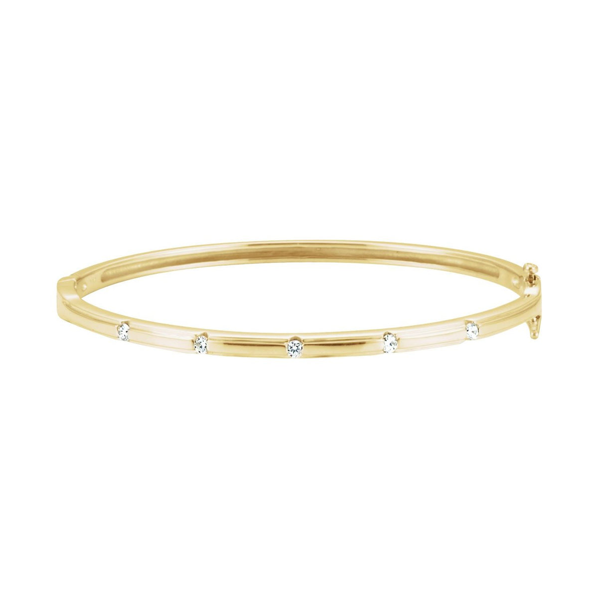 14K Yellow Gold 1/4 CTW Lab-Grown Diamond Bangle 6" Bracelet