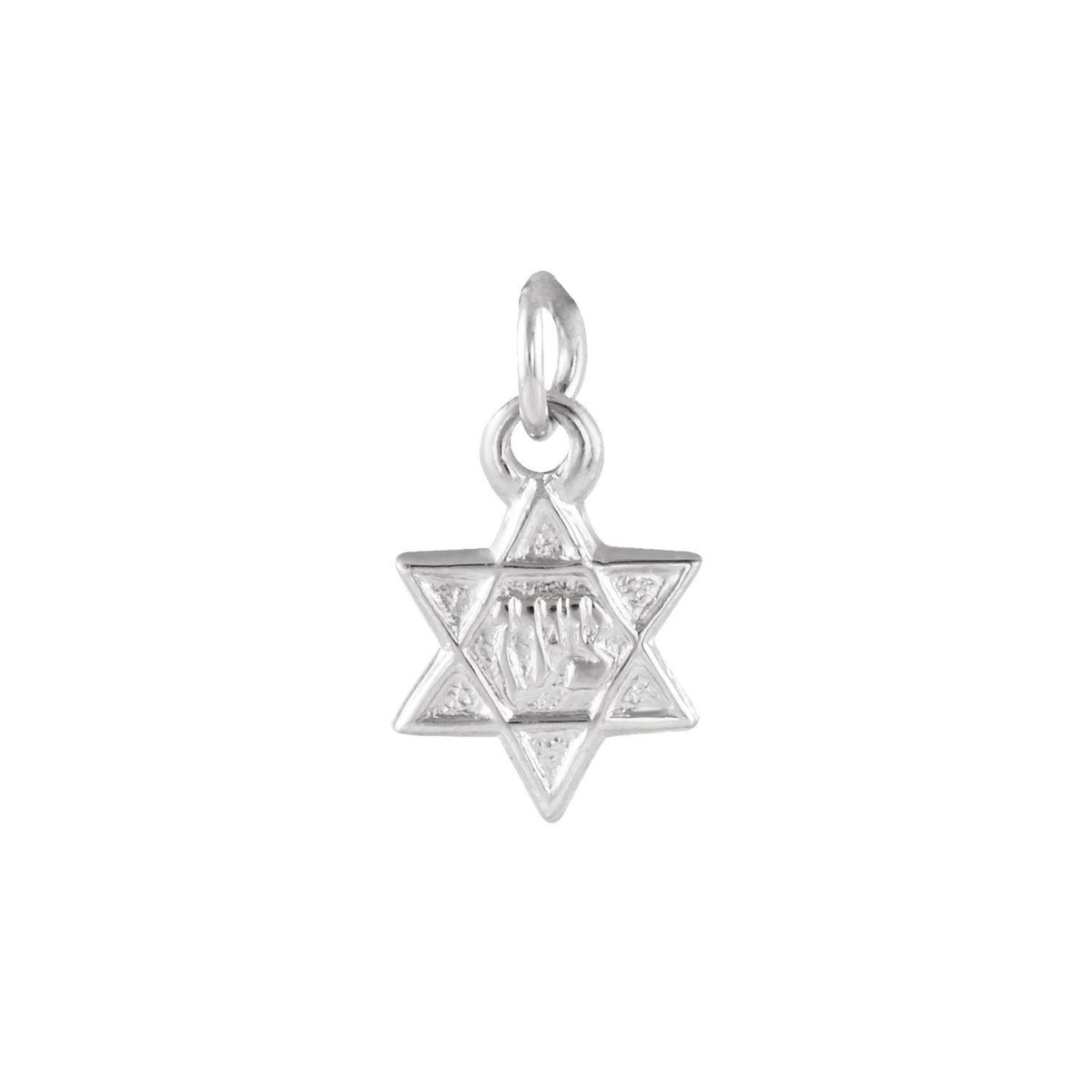 14K White Gold 7.5x7 mm Star of David Pendant