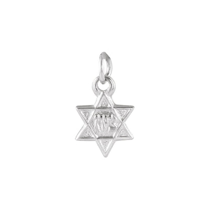14K White Gold 7.5x7 mm Star of David Pendant