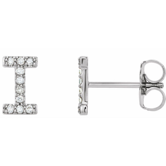.04 CTW Natural Diamond Initial Earring