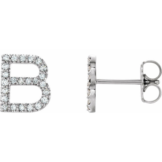 .08 CTW Natural Diamond Initial Earring