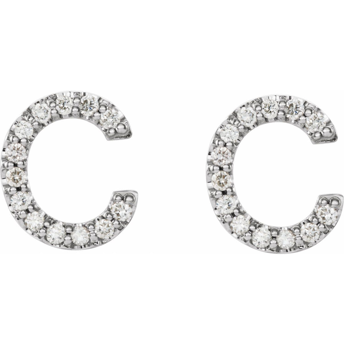1/10 CTW Natural Diamond Initial Earrings