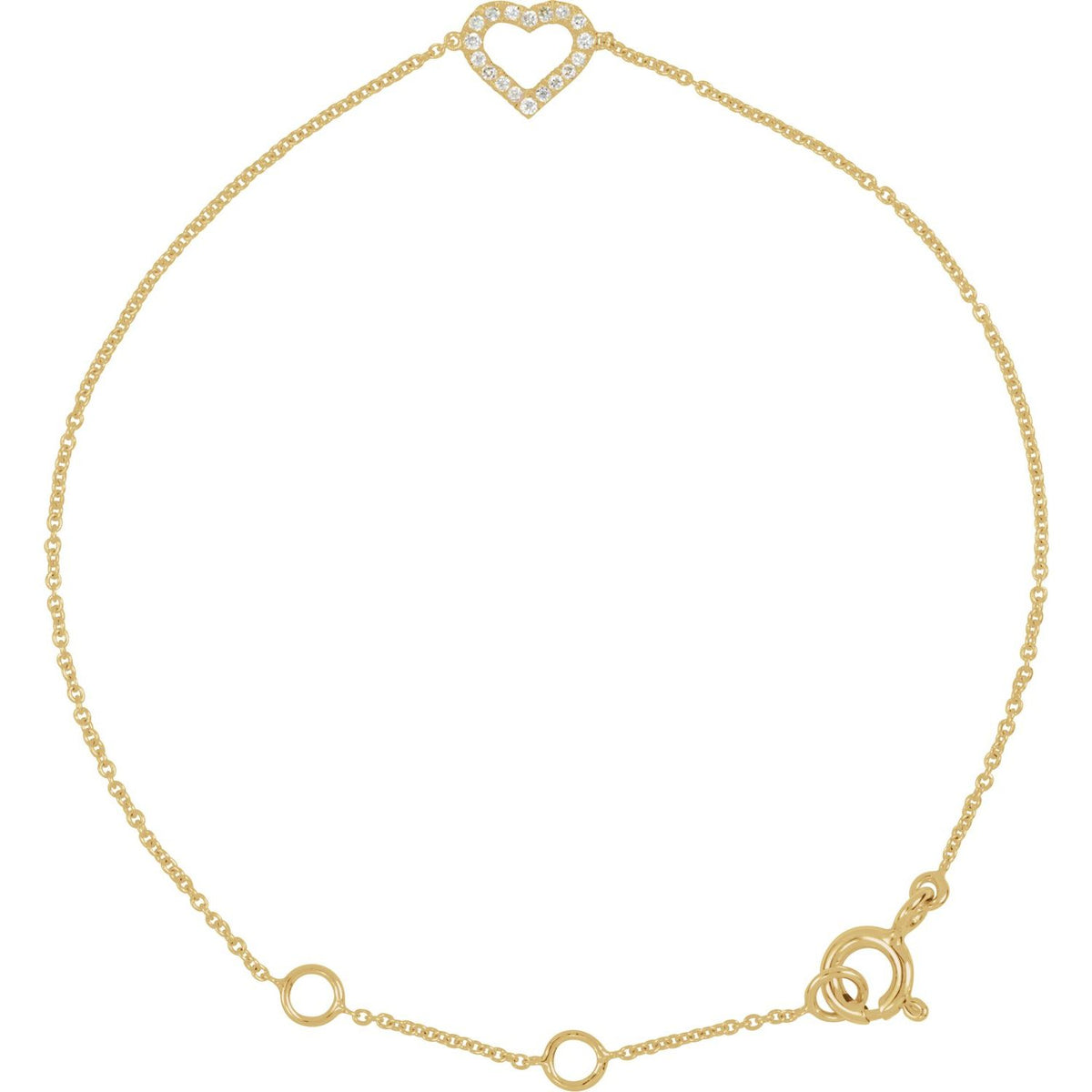 .06 CTW Natural Diamond Heart 6-7" Bracelet