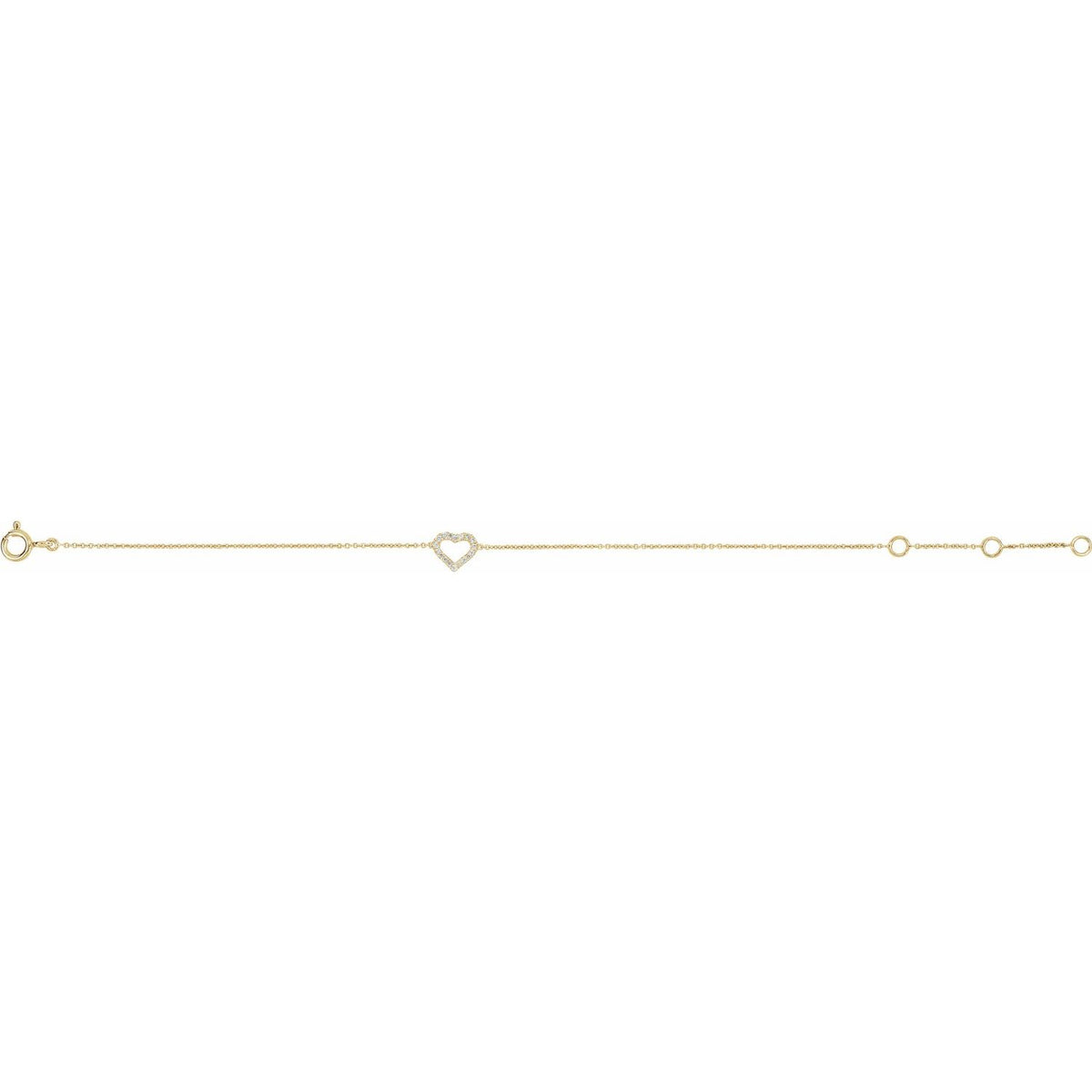 .06 CTW Natural Diamond Heart 6-7" Bracelet