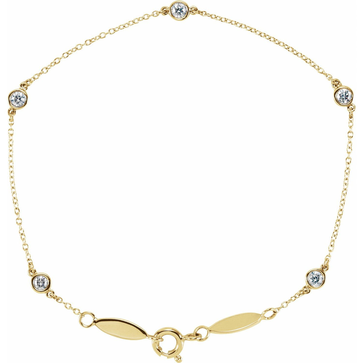 1/3 CTW Lab-Grown Diamond Bezel-Set Station 7" Bracelet