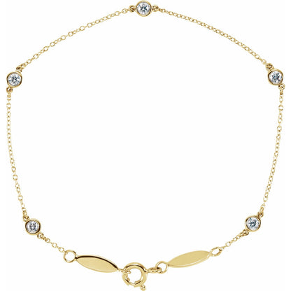 1/3 CTW Lab-Grown Diamond Bezel-Set Station 7" Bracelet