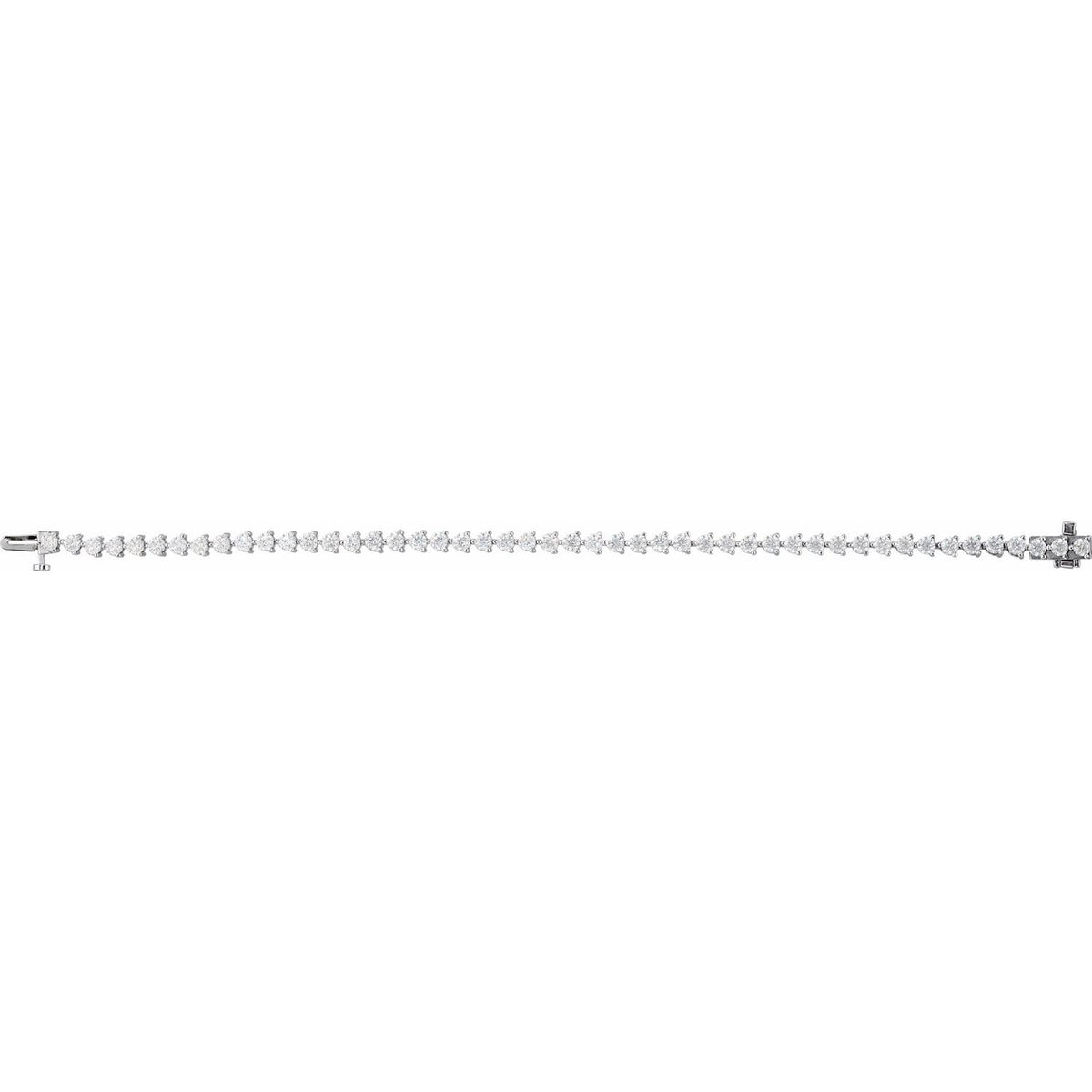 14K White Gold 4 3/4 CTW Lab-Grown Diamond Line 7 1/4" Bracelet