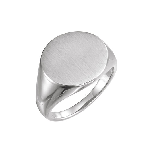 Round Signet Ring, 18 x 18 mm