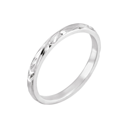 Platinum Hand-Engraved Band, 2 mm, Style 2