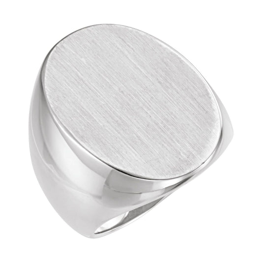 Sterling Silver 27x19 mm Oval Signet Ring