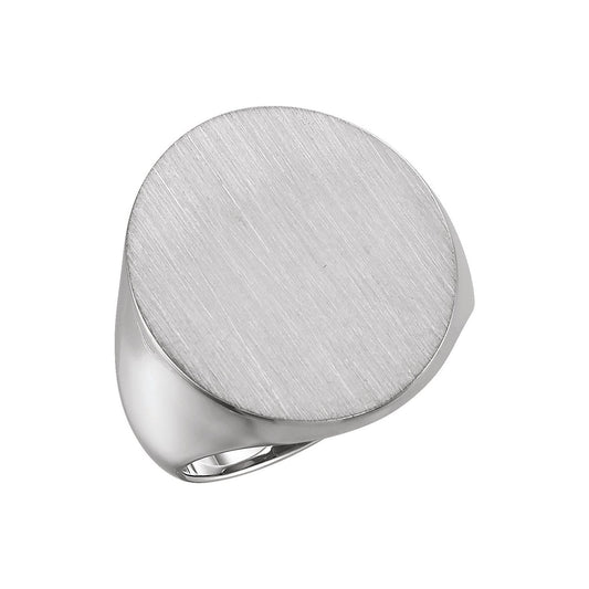 Sterling Silver 22x20 mm Oval Signet Ring
