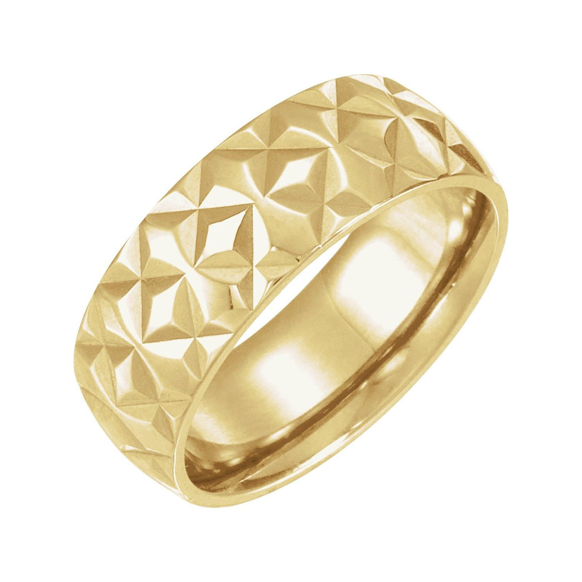 Geometric Faceted Flat Band, 7 mm