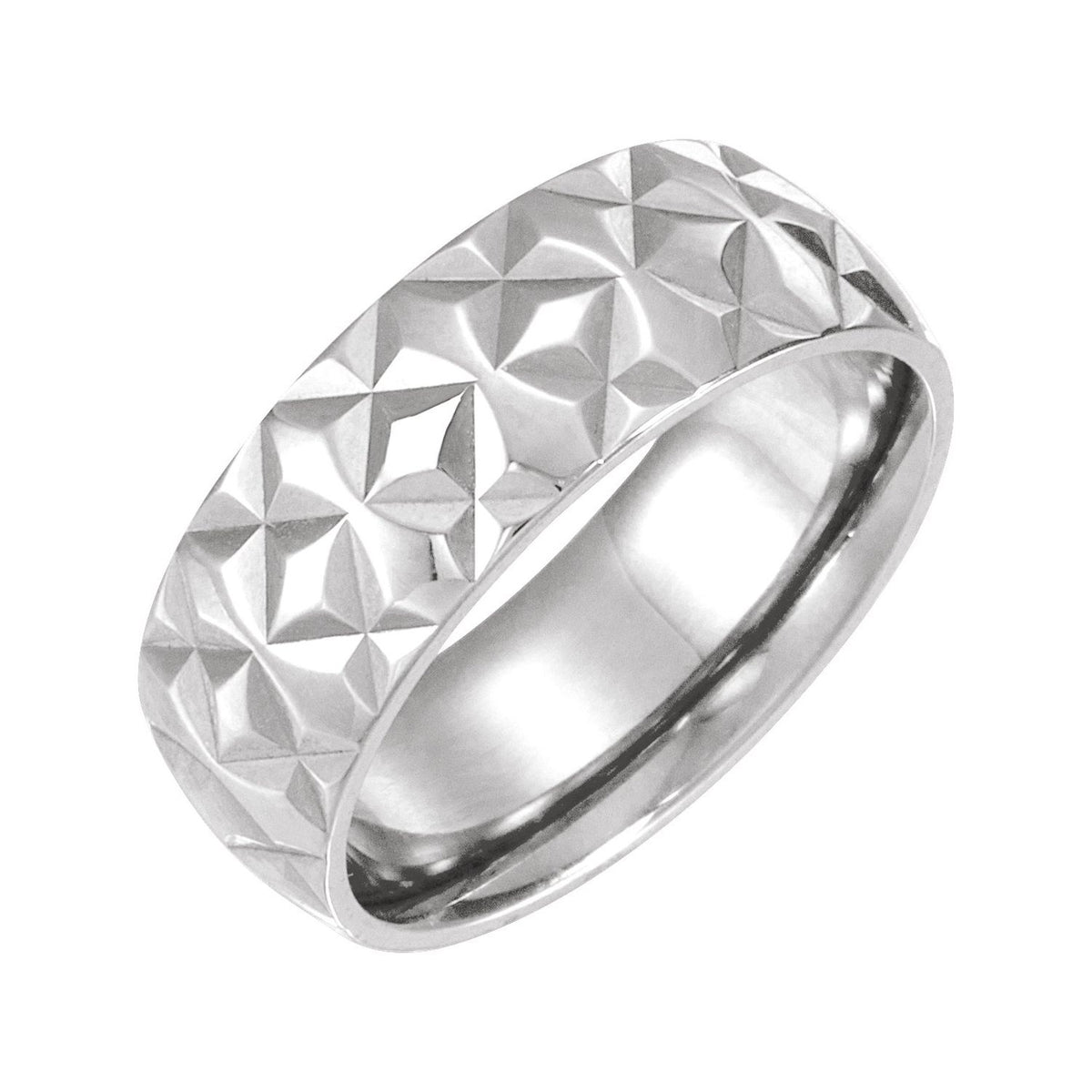 Geometric Faceted Flat Band, 7 mm